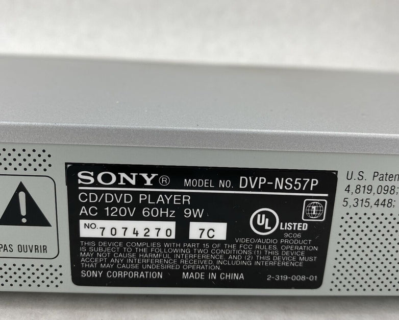 Sony DVP-NS57P DVD CD Player Progressive Scan with Box TESTED
