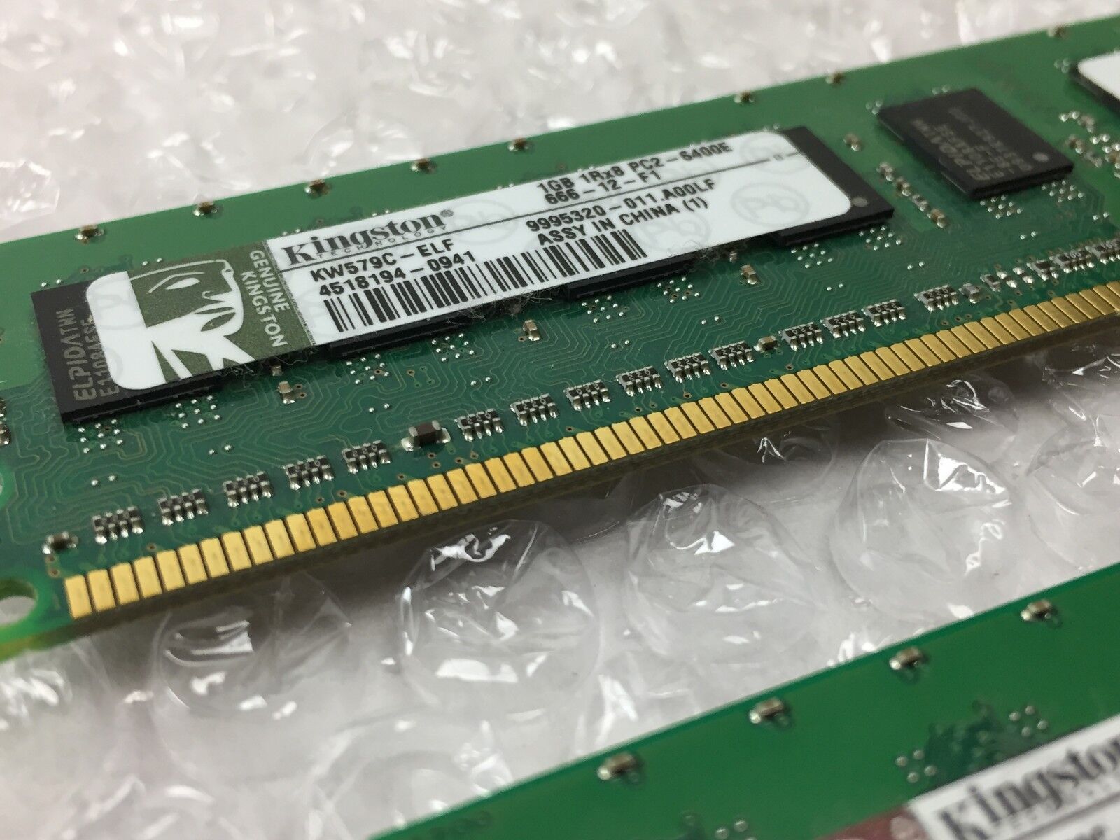 Kingston (2x1GB) 2GB of 1Rx8 PC2-6400E Dell Part # SNPKN992CK2/2G