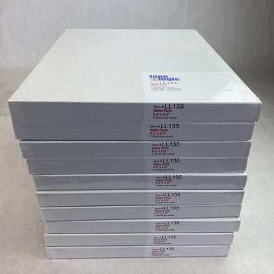 Tape Logic LL135 100x 8.5" x 5.5" sheets w 2 Rectangle 160WB1 White laser labels