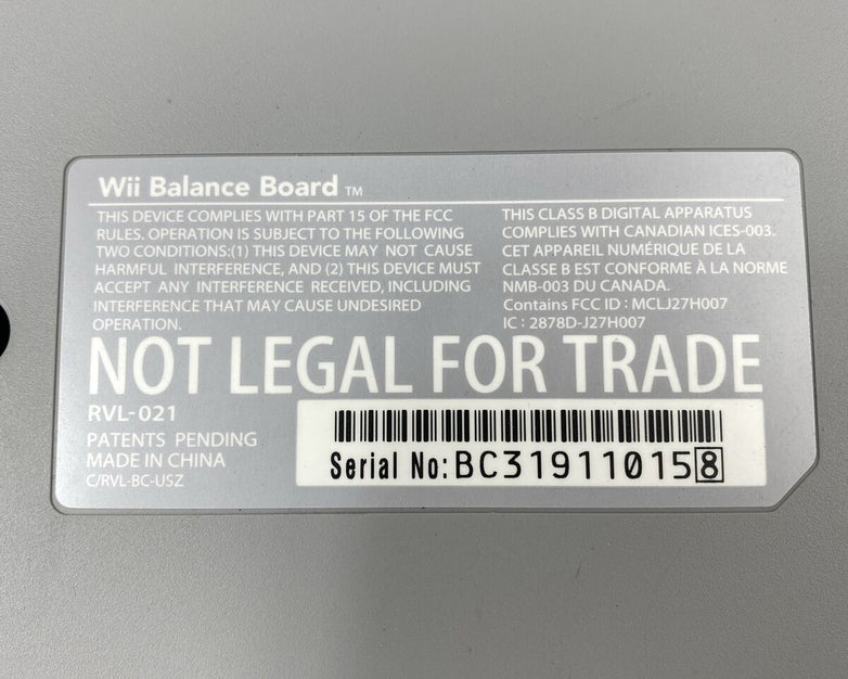 Nintendo RVL-021 Wii Fit Exercise Fitness Video Game Balance Board White TESTED