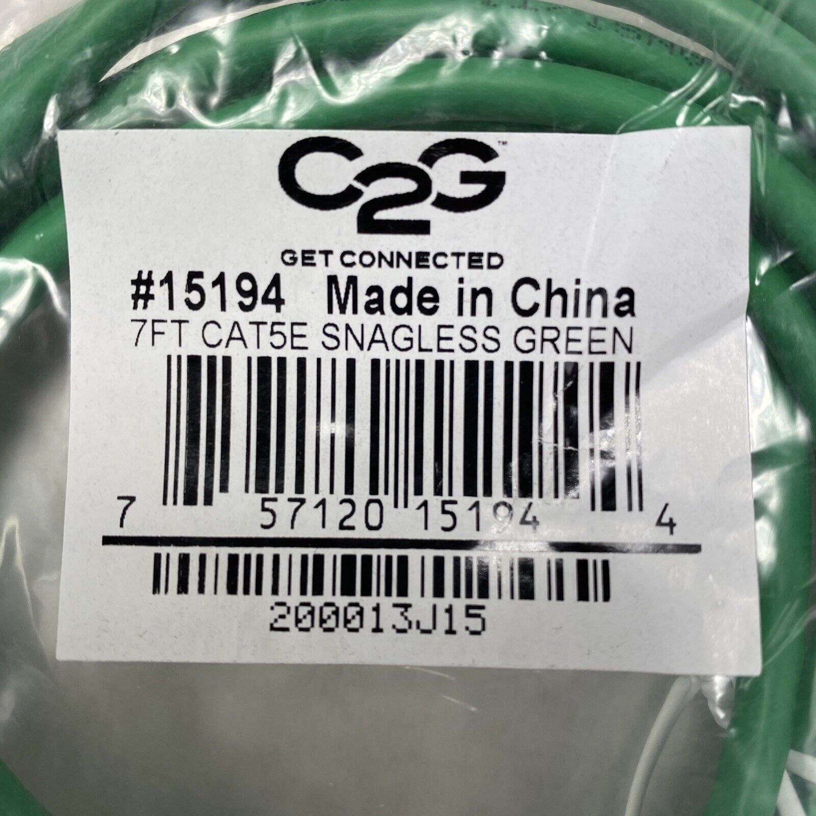 7ft Green Cat5e C2G 15194 Snagless Unshielded UTP Ethernet Patch Cable