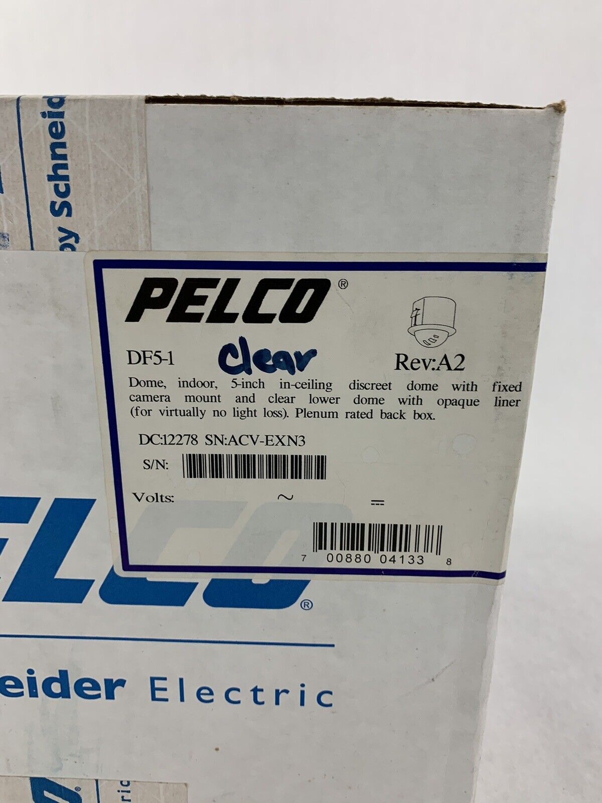 Pelco DF5-1 Fixed In-Ceiling Housing Tinted Dome
