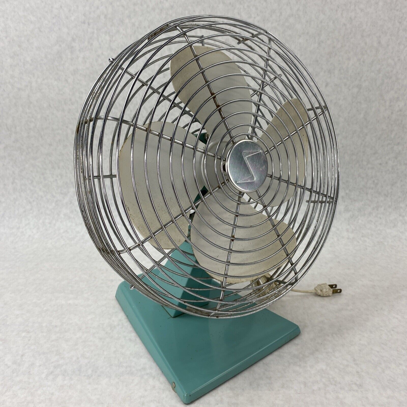 Vintage Superior Electric 1000 Teal Table Fan Base No 1047 - Not Working