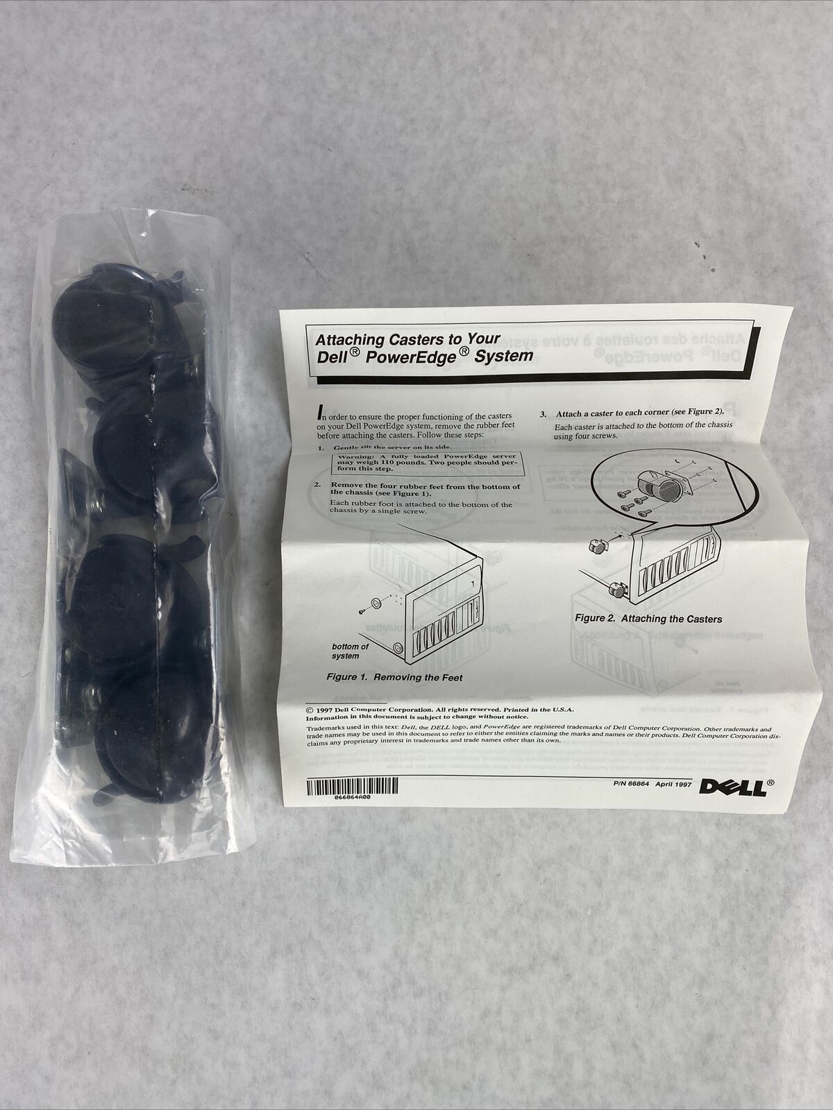 Dell 051374 PowerEdge System Casters NIB USAmade 420-10180