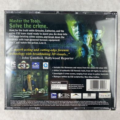 CSI Crime Scene Investigation 2003 PC Video Game by UbiSoft Rated M