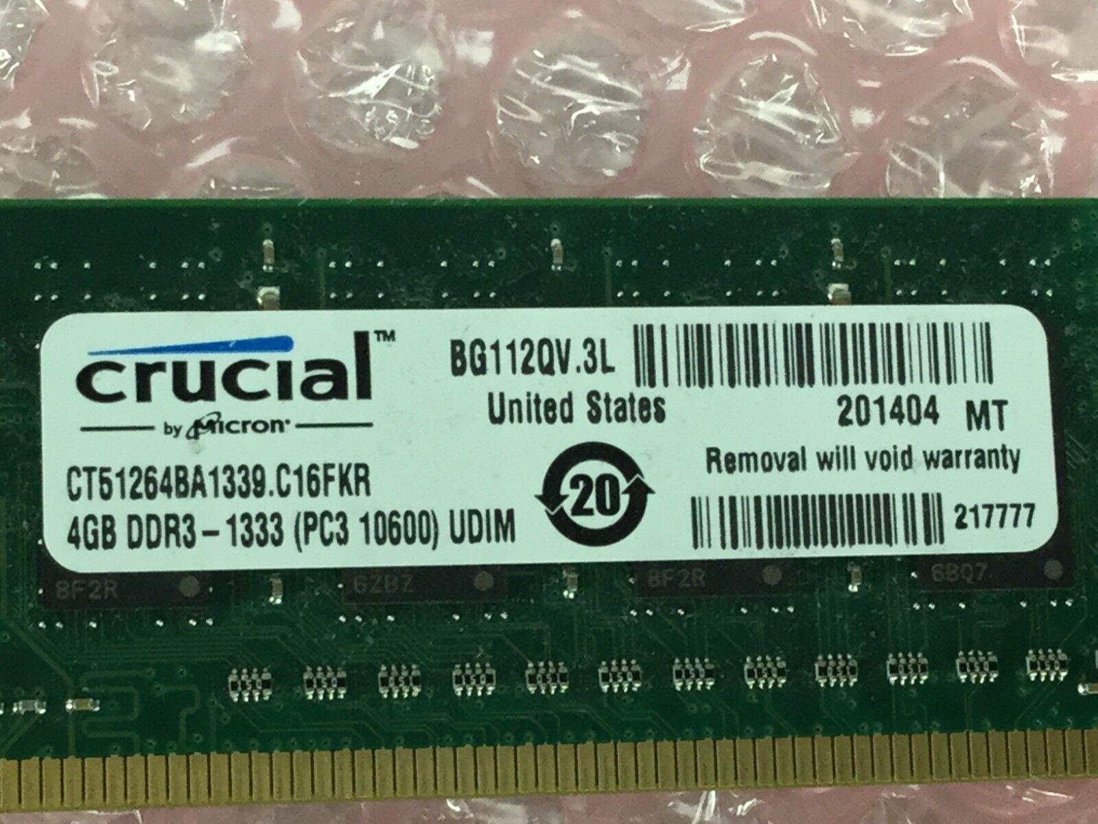 4GB (1x4GB) Crucial DDR3-1333 (CT51264BA1339.C16FKR) Desktop Memory