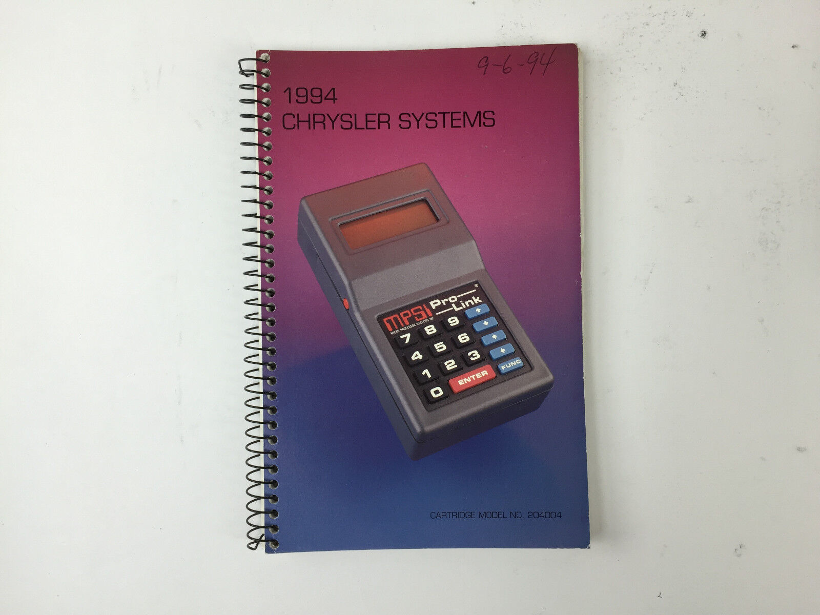 MPSI Chrysler SCI and CCD System Cartridge Model No. 204004