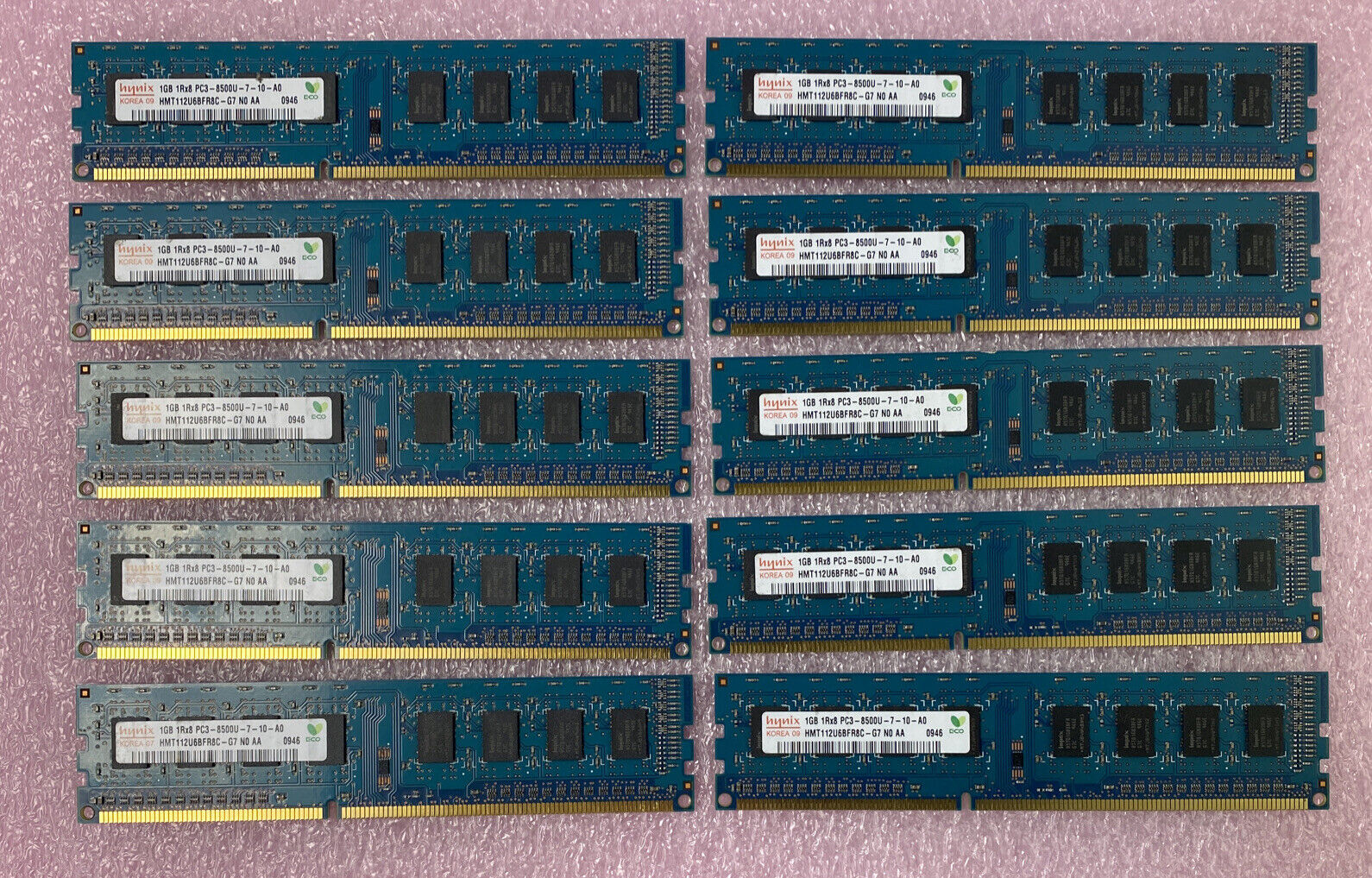 Lot( 10 ) 1GB Hynix HMT112U6BFR8C-G7 1Rx8 PC3-8500U DDR3 non-ECC Desktop RAM