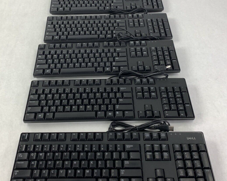 Lot of 5 Genuine Dell KB1421 0N242F L30U Quiet Slim Black USB Keyboard