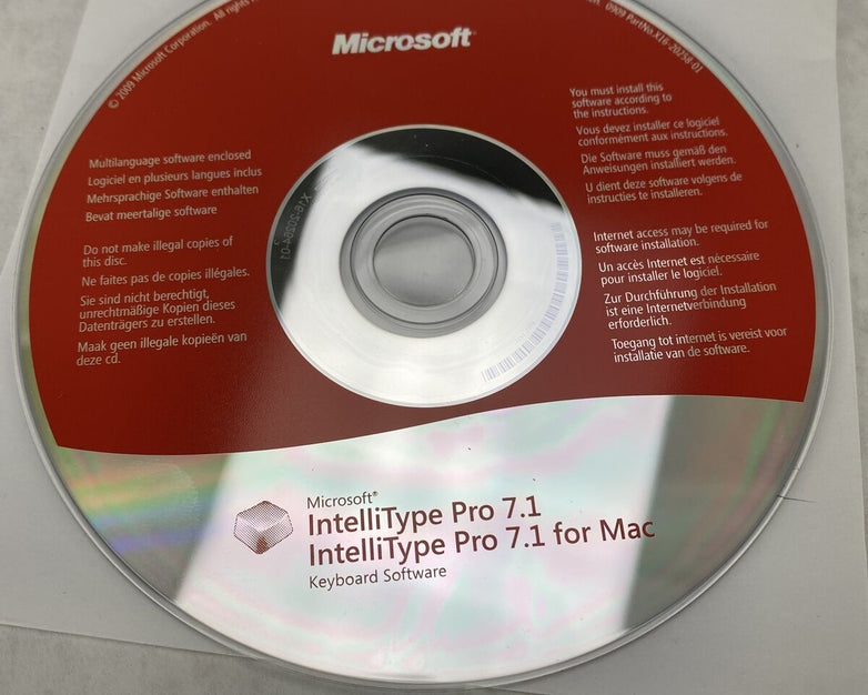 Microsoft IntelliType Pro 7.1 Keyboard Software Disc CD for Mac Red Label 2009