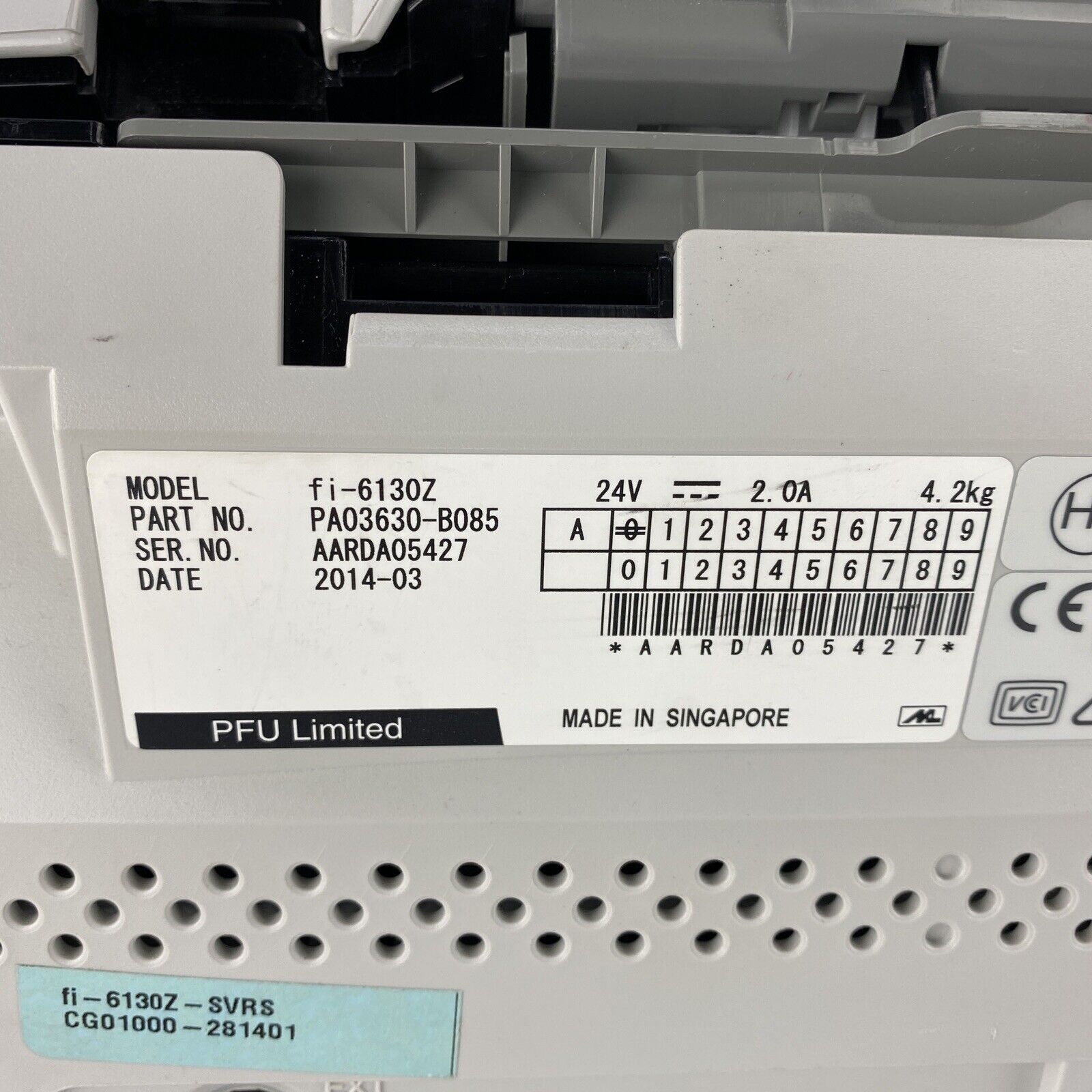 Fujitsu fi-6130Z Scanner PA03630-B085 2014 WORKING