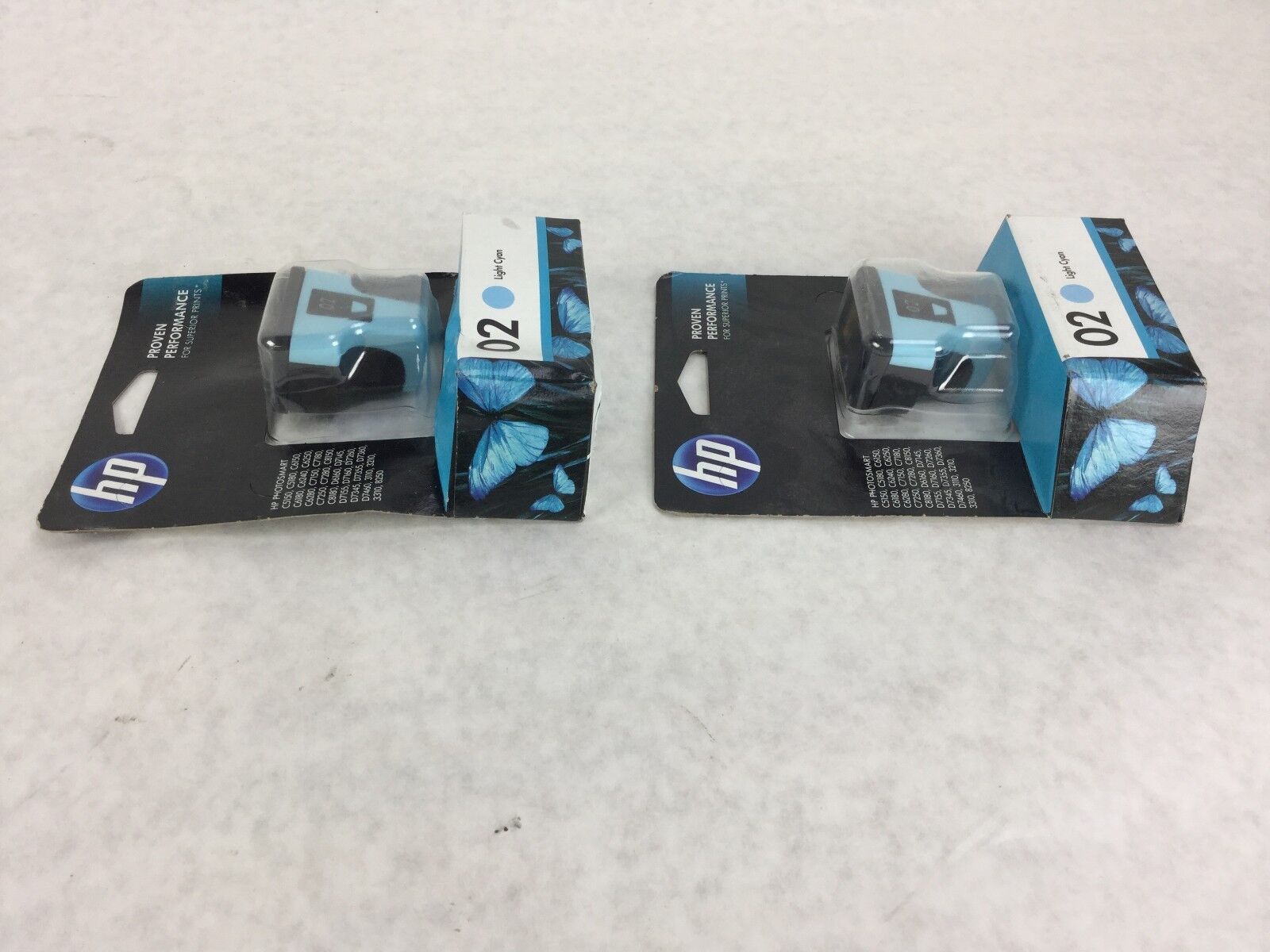 Genuine HP 02 Light Cyan Cartridge C8774WN, Lot of 2, NEW Sealed
