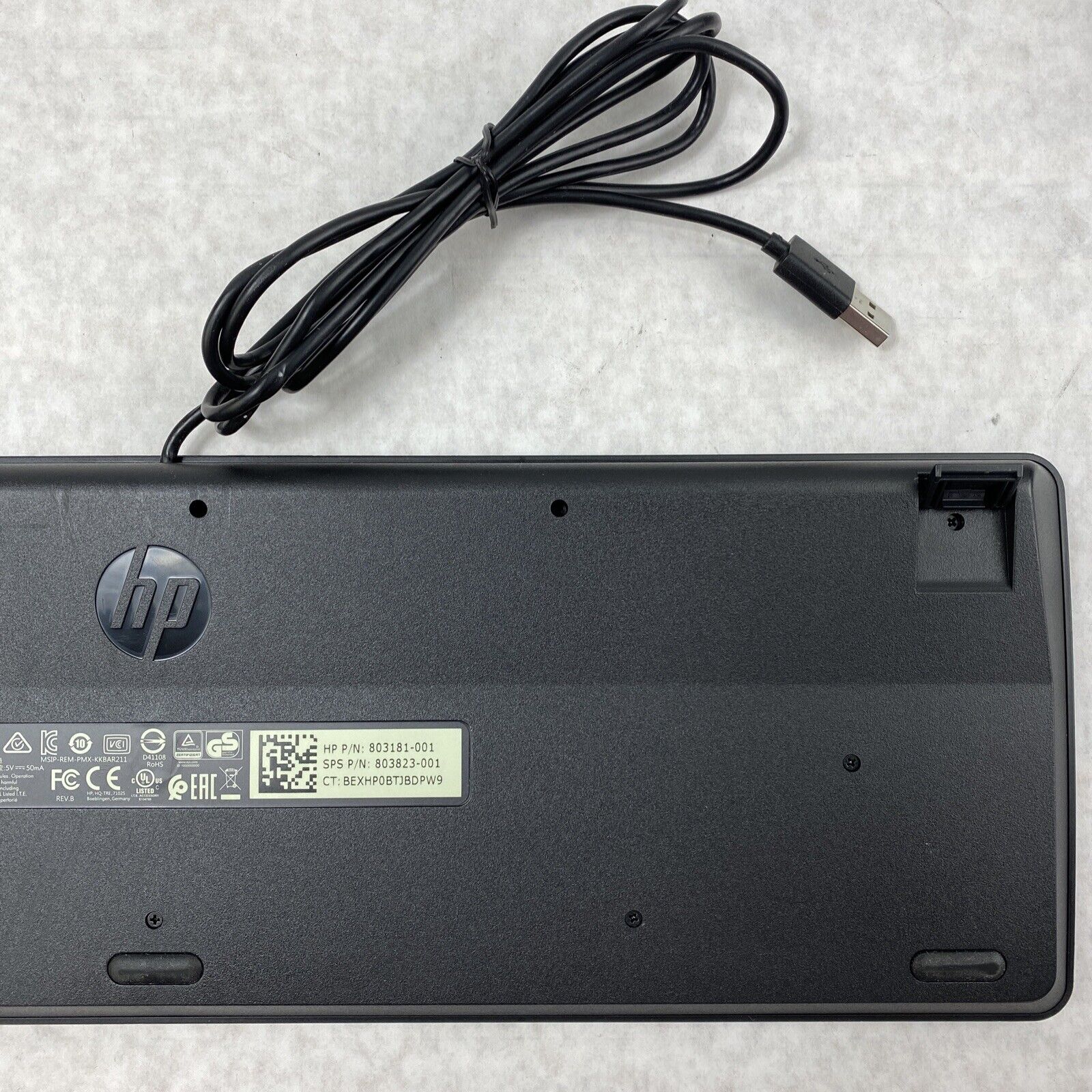 Lot(2) HP 803181-001 Slim USB Wired Enhanced Keyboard KBAR211 Genuine OEM