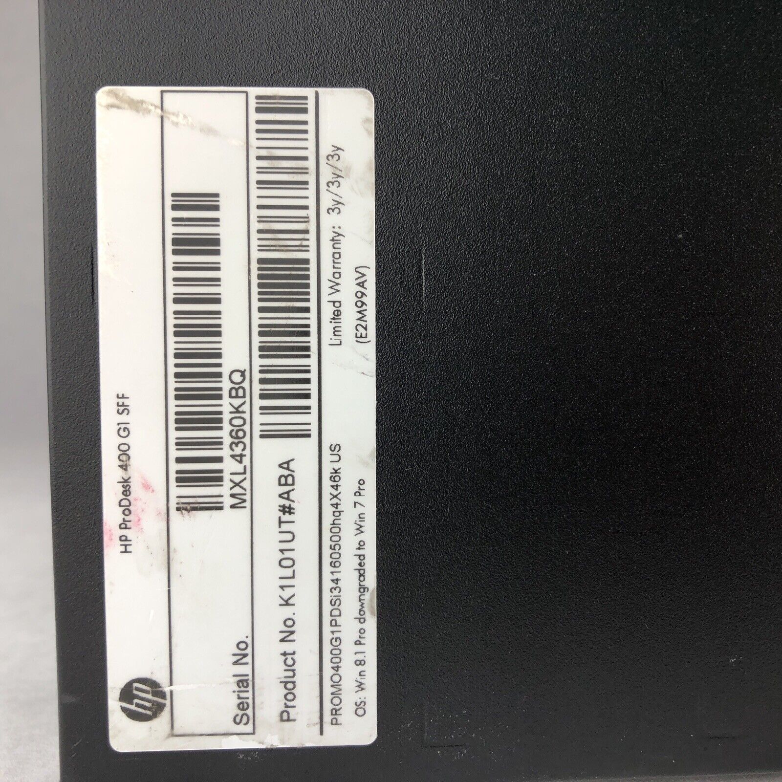 HP ProDesk 400 G1 SFF Intel Core i3-4160 3.60GHz CPU 4GB RAM No HDD No OS