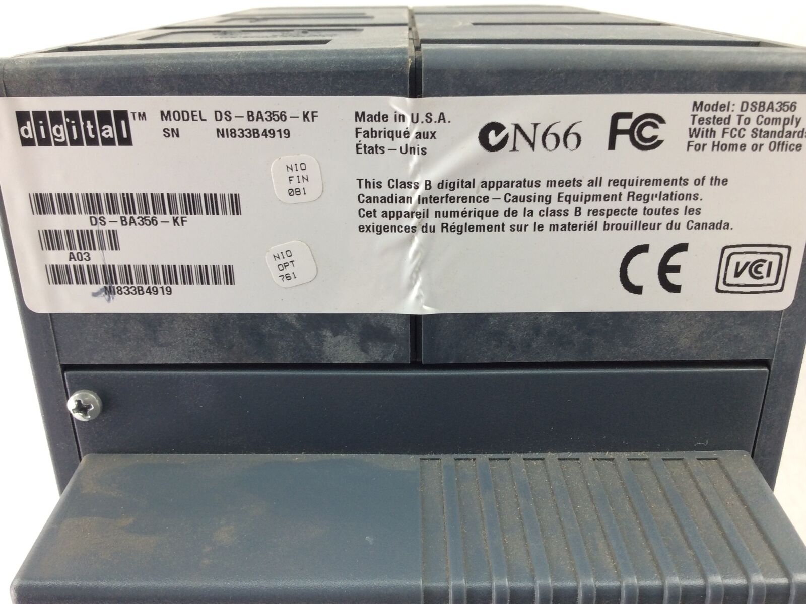 DEC/Digital DS-BA356-KF SW Shelf Uscsi Device Disk Pedestal
