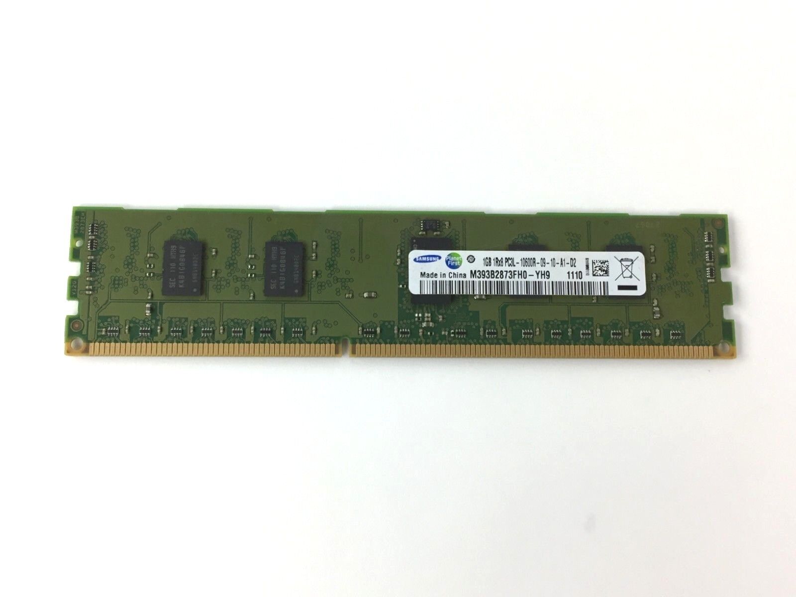 Samsung M393B2873FH0-CH9 1GB DDR3 Registered ECC PC3-10600 1333Mhz 1Rx8 Memory