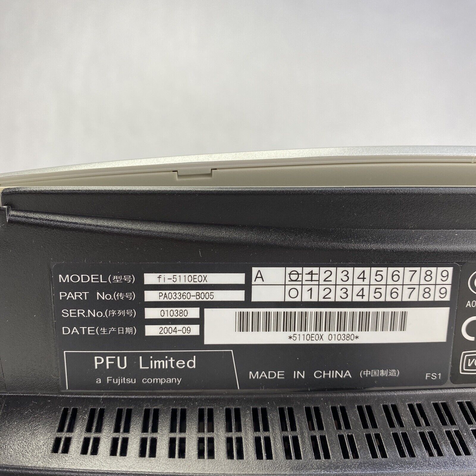 Fujitsu PA03360-B005 fi-5110EOX 5110 Scansnap Duplex Scanner UNTESTED