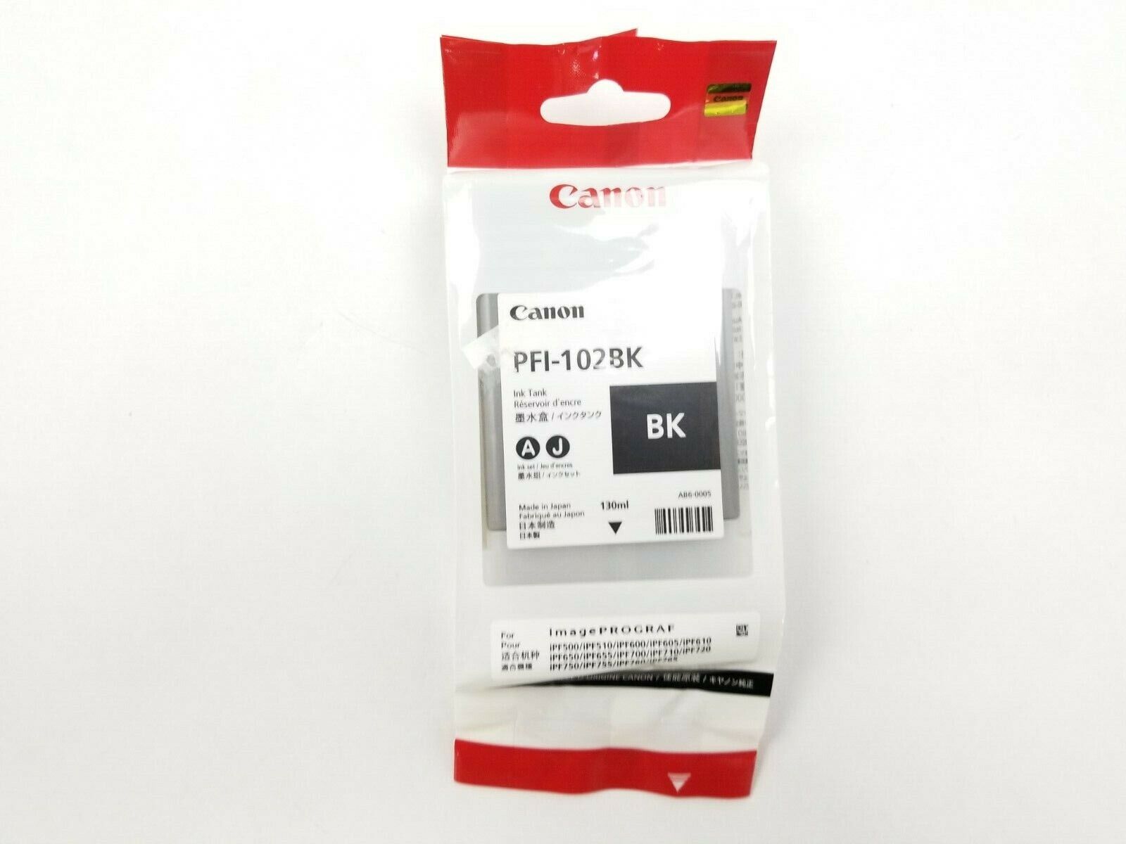 Canon PFI-102BK Black 130ML Ink Cartridge Original(OEM)SEALED EXP 7/2020 -15008