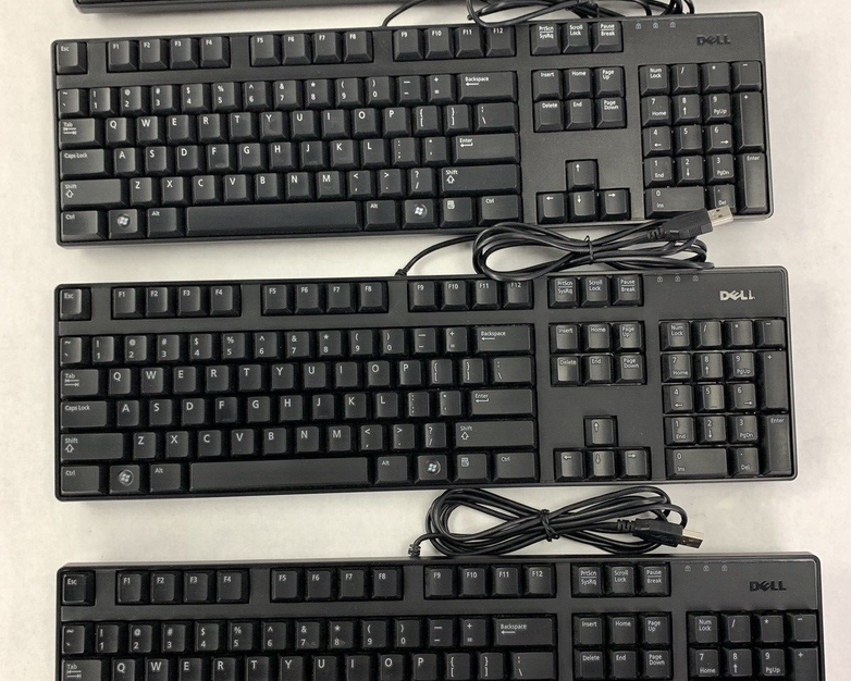 Lot of 5 Genuine Dell KB1421 0N242F L30U Quiet Slim Black USB Keyboard