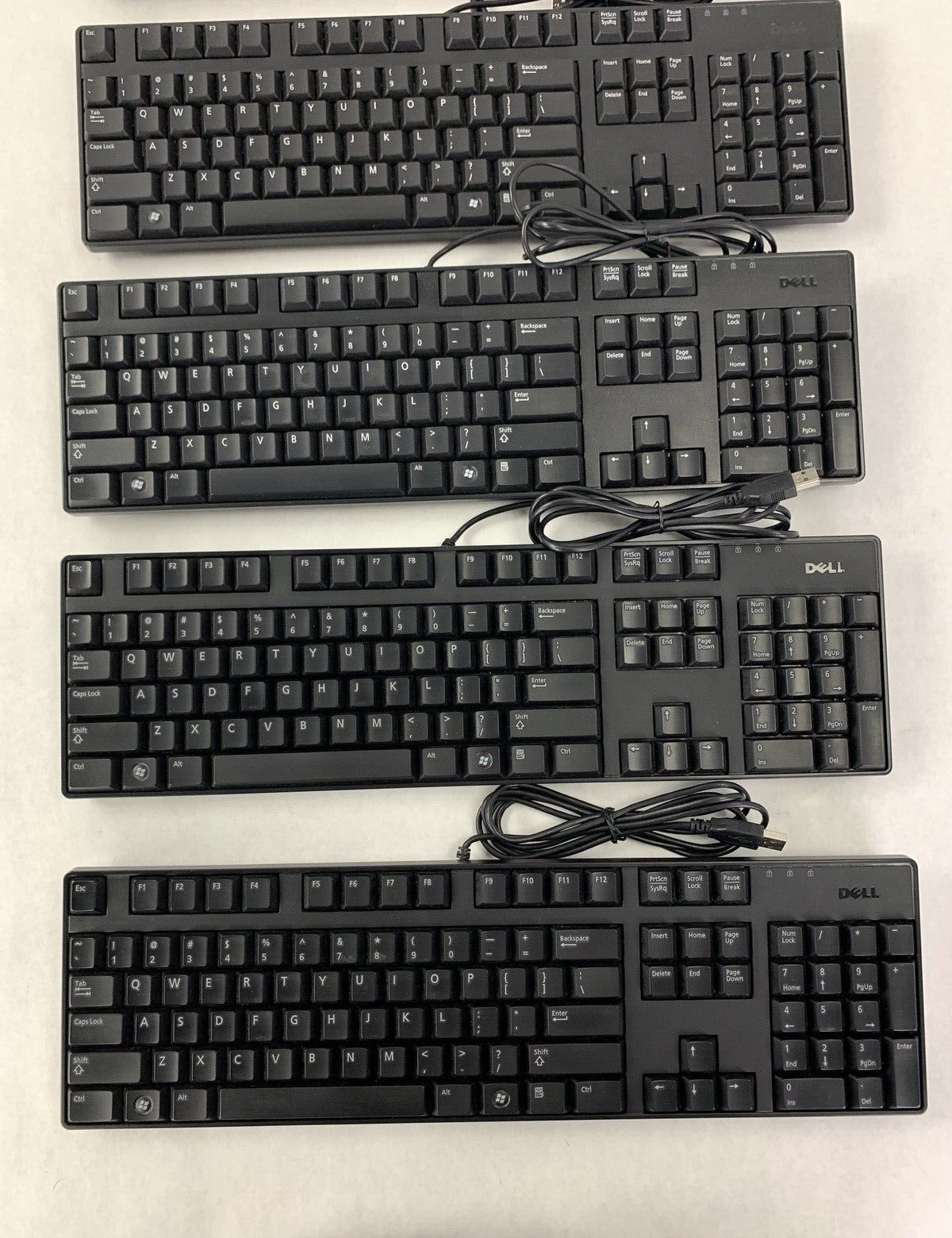 Lot of 5 Genuine Dell KB1421 0N242F L30U Quiet Slim Black USB Keyboard
