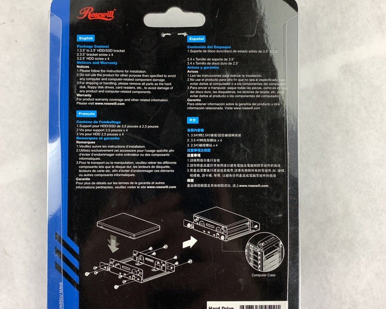 New OEM Rosewill 3.5" to 2.5" HDD/SSD Bracket RDRD-11004