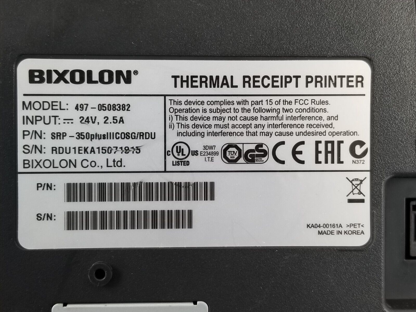 Bixolon SRP-350 Plus III 497-0508382 POS Thermal Receipt Printer LAN USB Serial