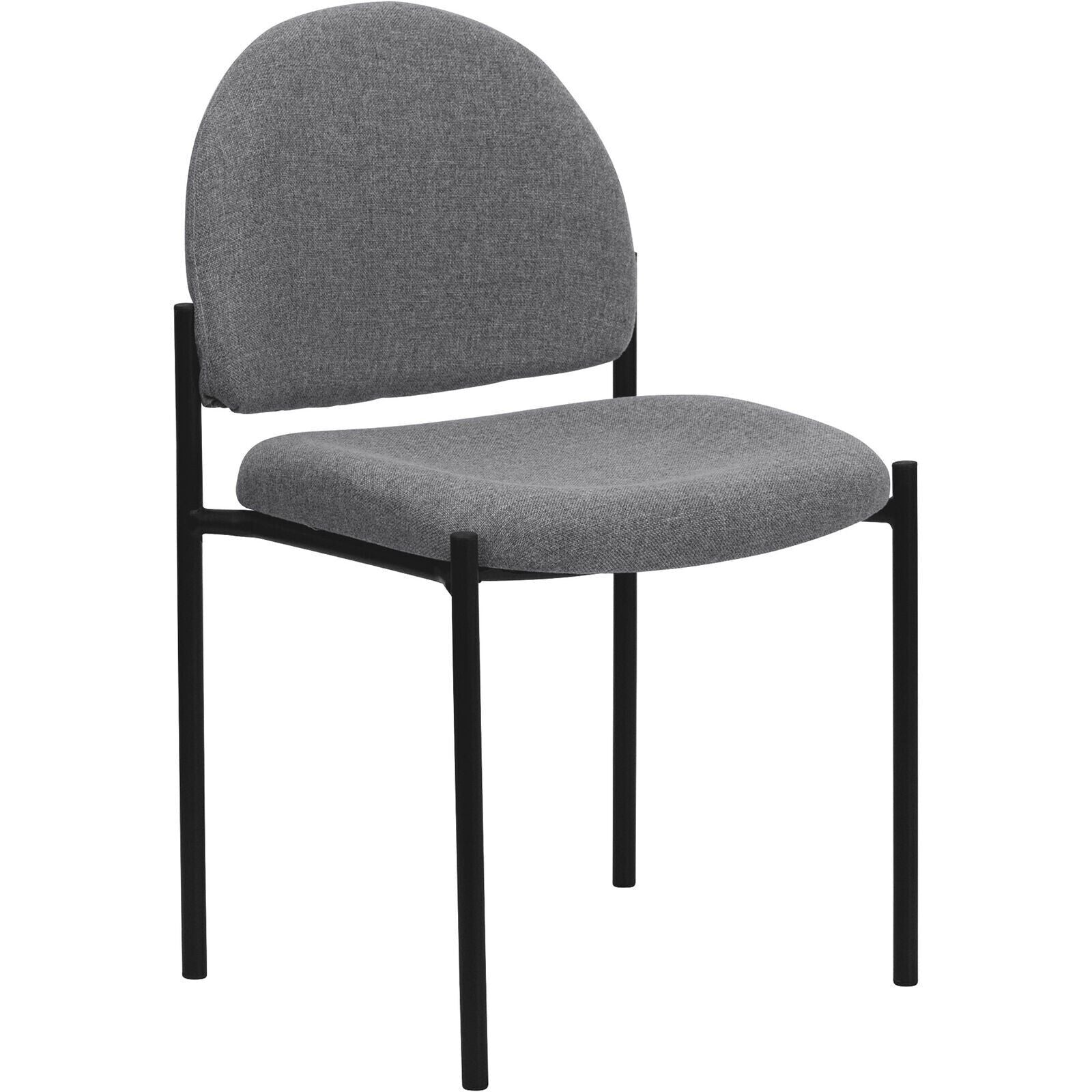 Flash Furniture BT-515-1-GY-GG Gray Fabric Stackable Steel Side Chair BT5151GY
