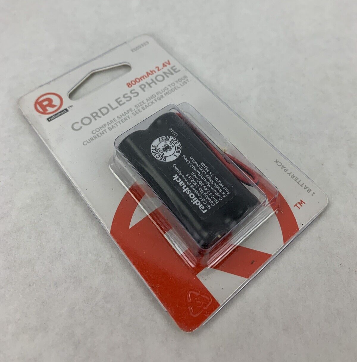 New OEM RadioShack 2.4V 800mAh Ni-MH Cordless Phone Battery 2302353