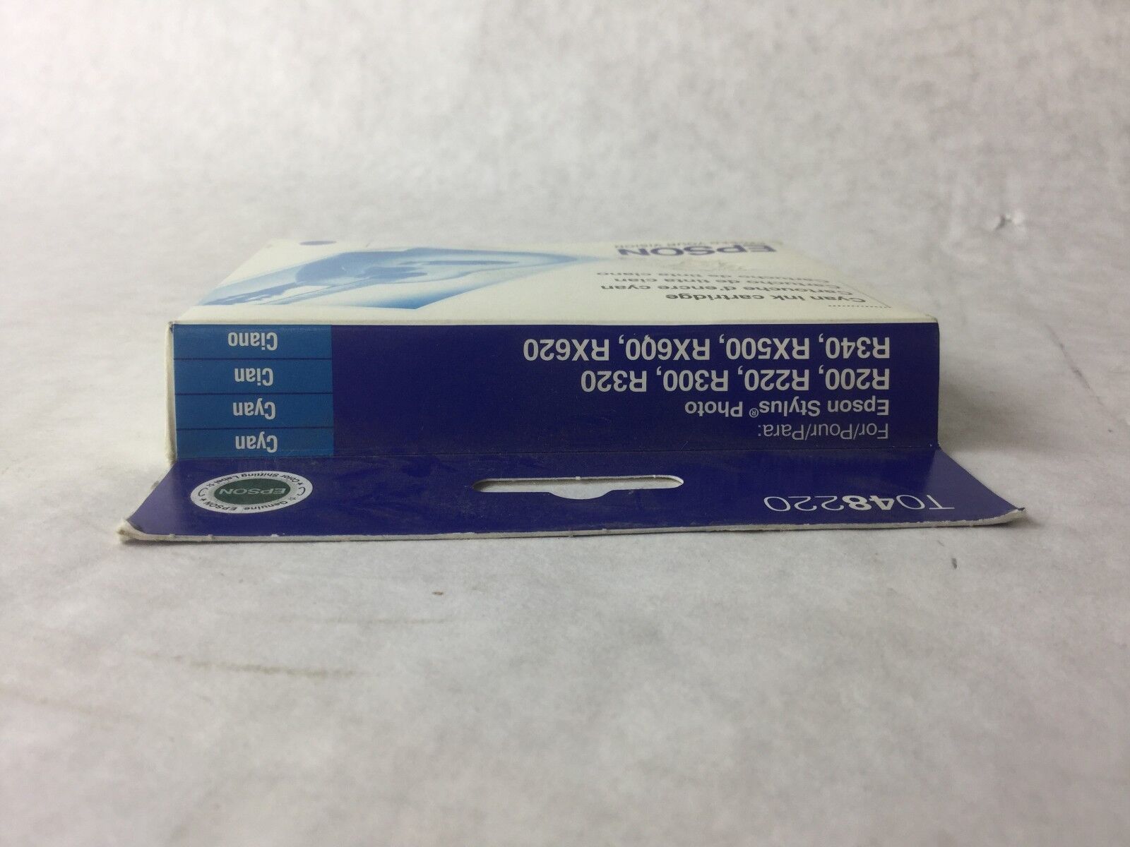 Genuine Epson T048220 Ink Cartridge, Cyan, New Factory Sealed