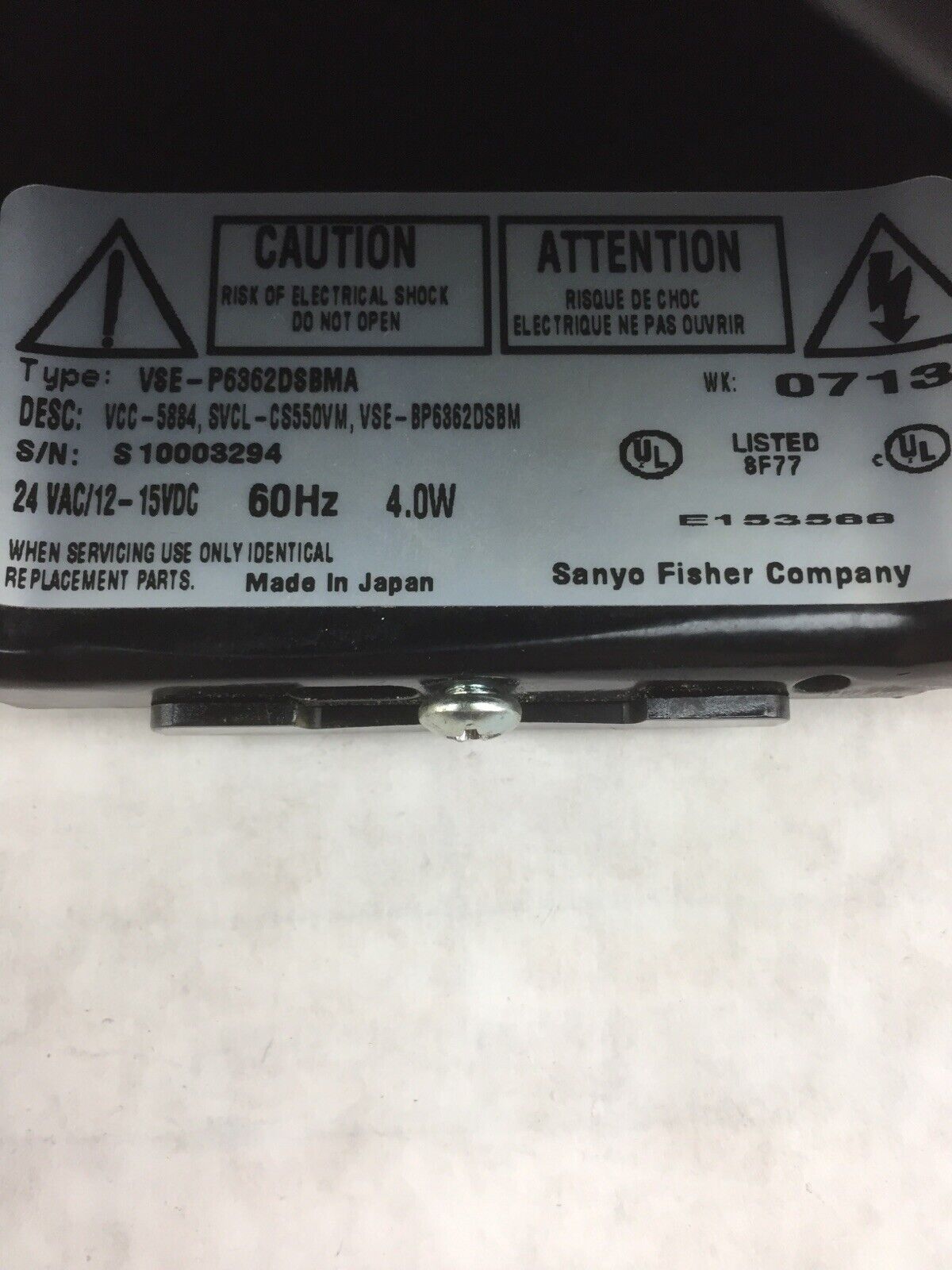 Sanyo VSE-P6362DSWA Dome-Type Smoke-Tint Dome Housing