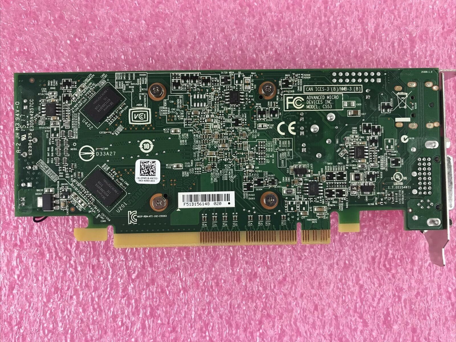Lot of 2 AMD Radeon 07W12P HD 8490 1GB OUGA11 REV1.01 Video Card 109-C55357-00