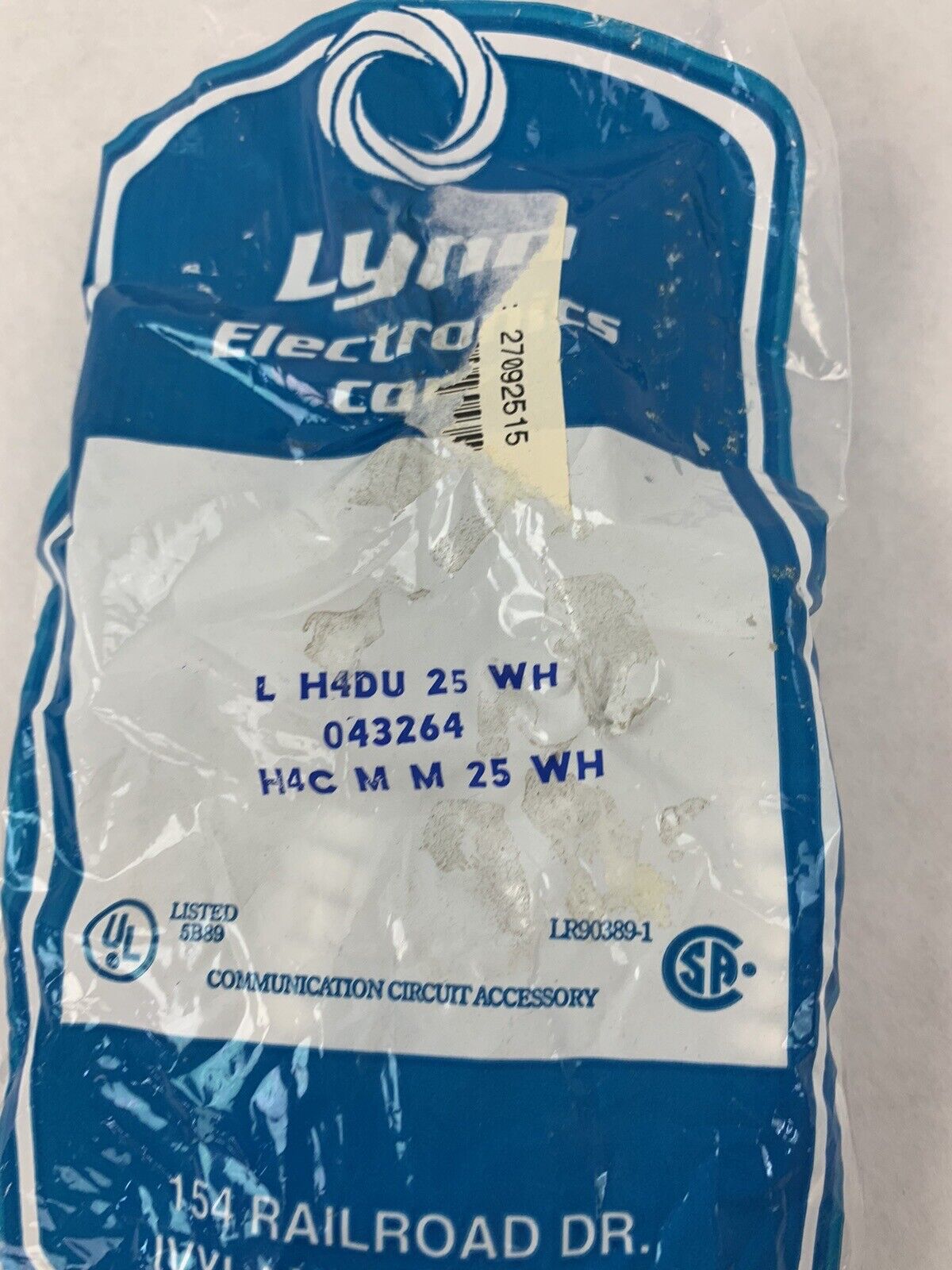 Lynn Bright White Handset Phone Cord Receiver Curly Coil L H4DU 25 WH