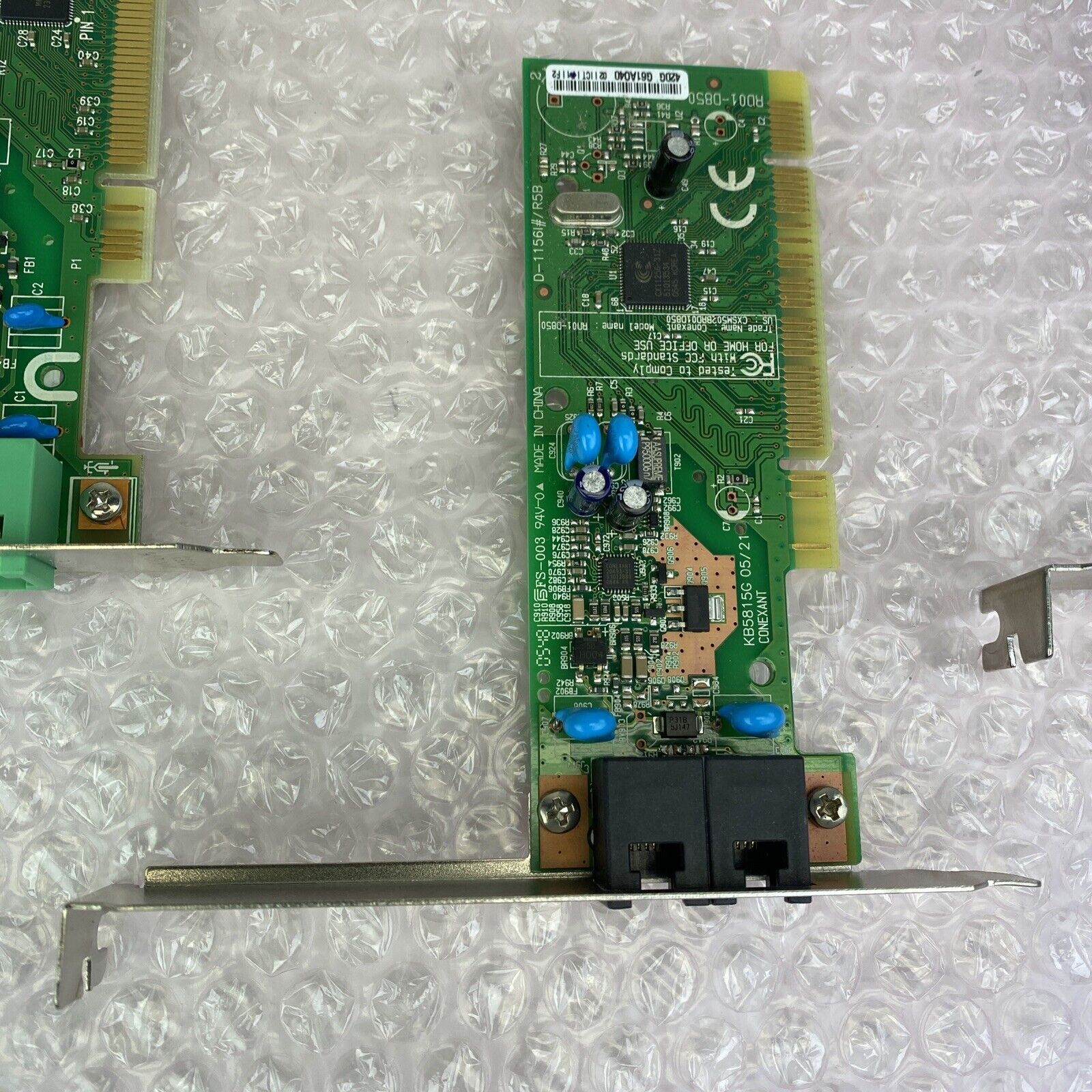 Lot of 3 various PCI card 56k fax modems Conexant KB5815G Agere 90109-2 P40