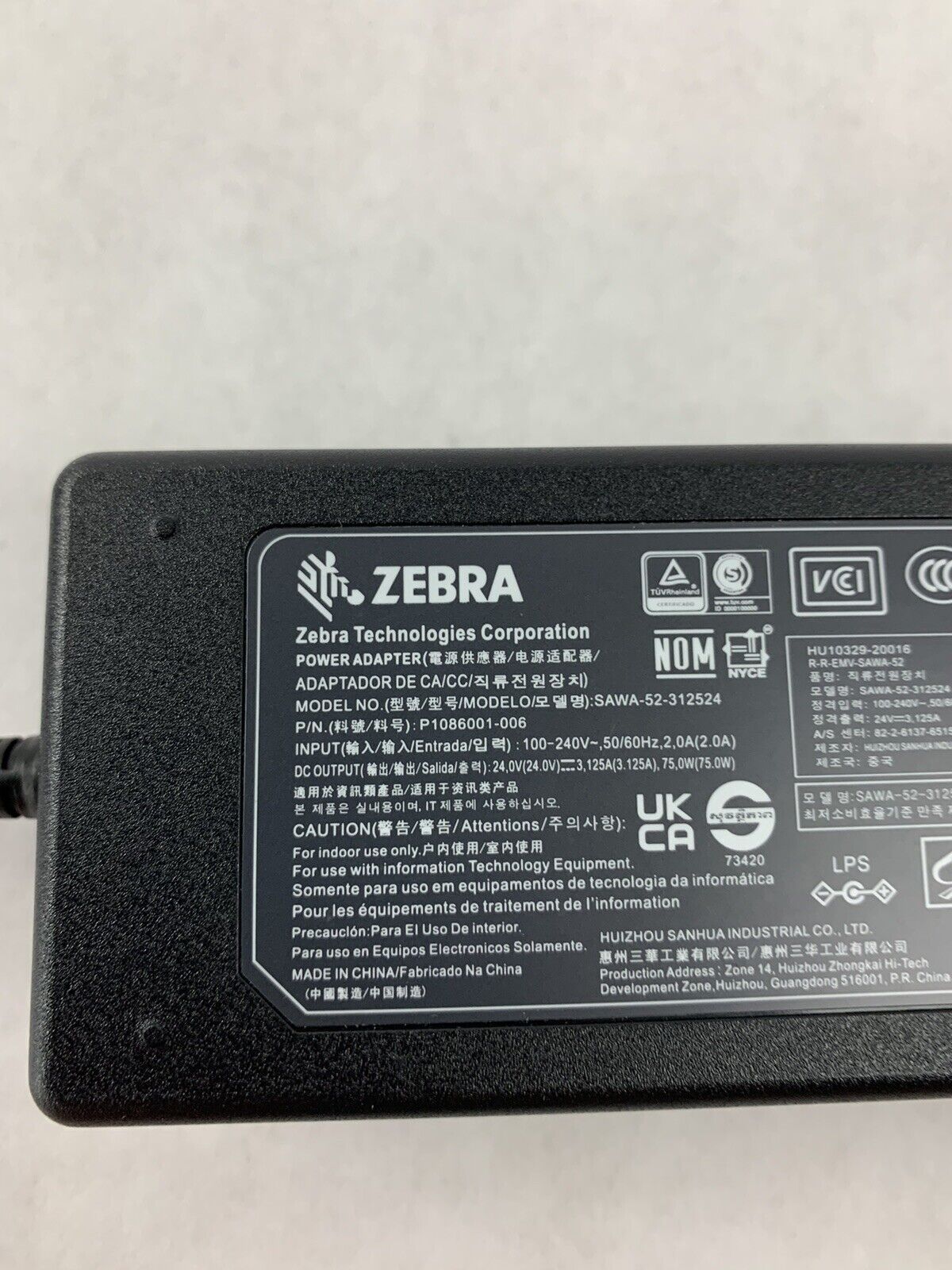 OEM Zebra Printer SAWA-52-312524 Power Supply P1086001-006