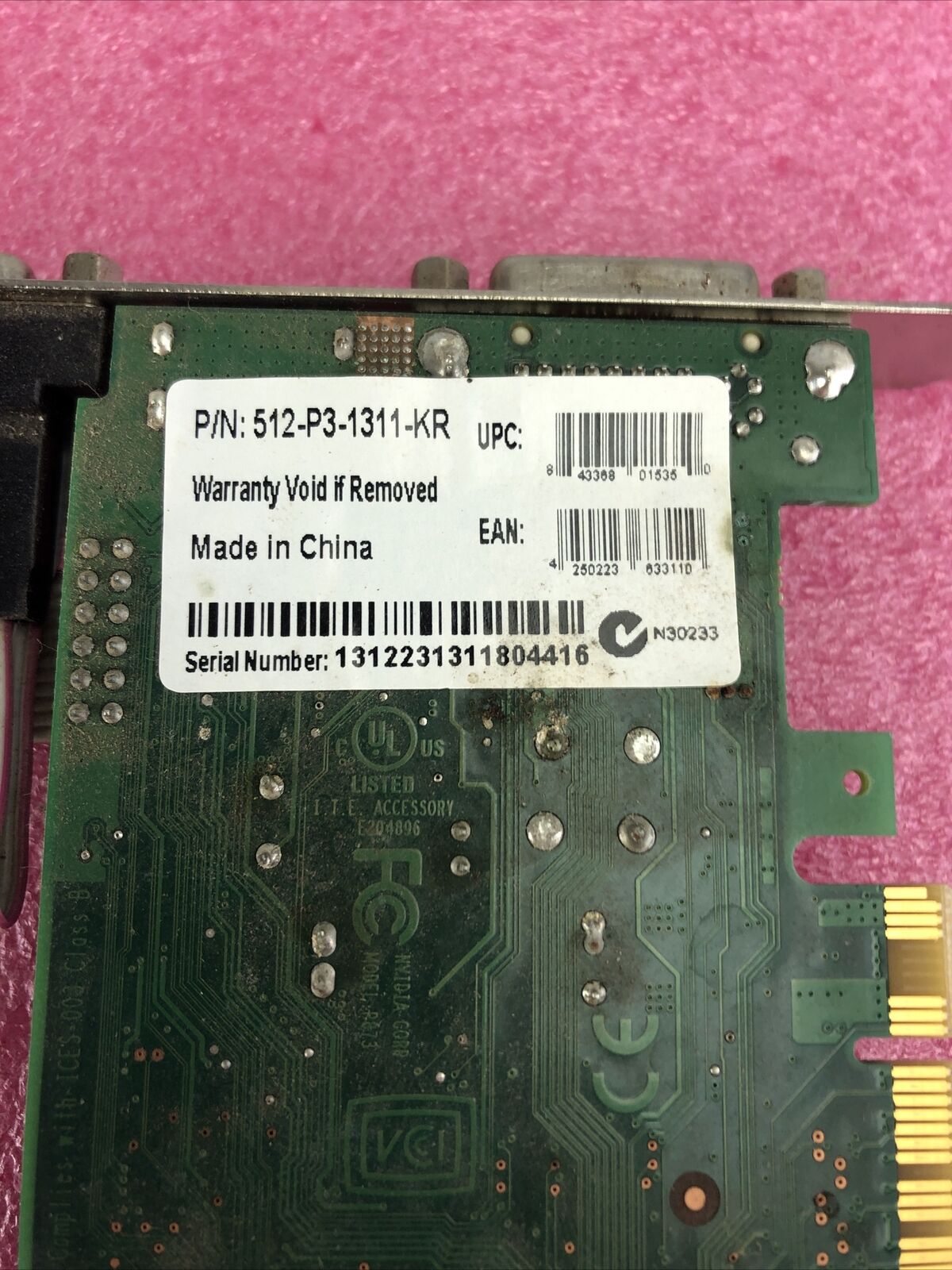 EVGA NVIDIA GEFORCE 210 512MB 512-P3-1311-KR PCIe
