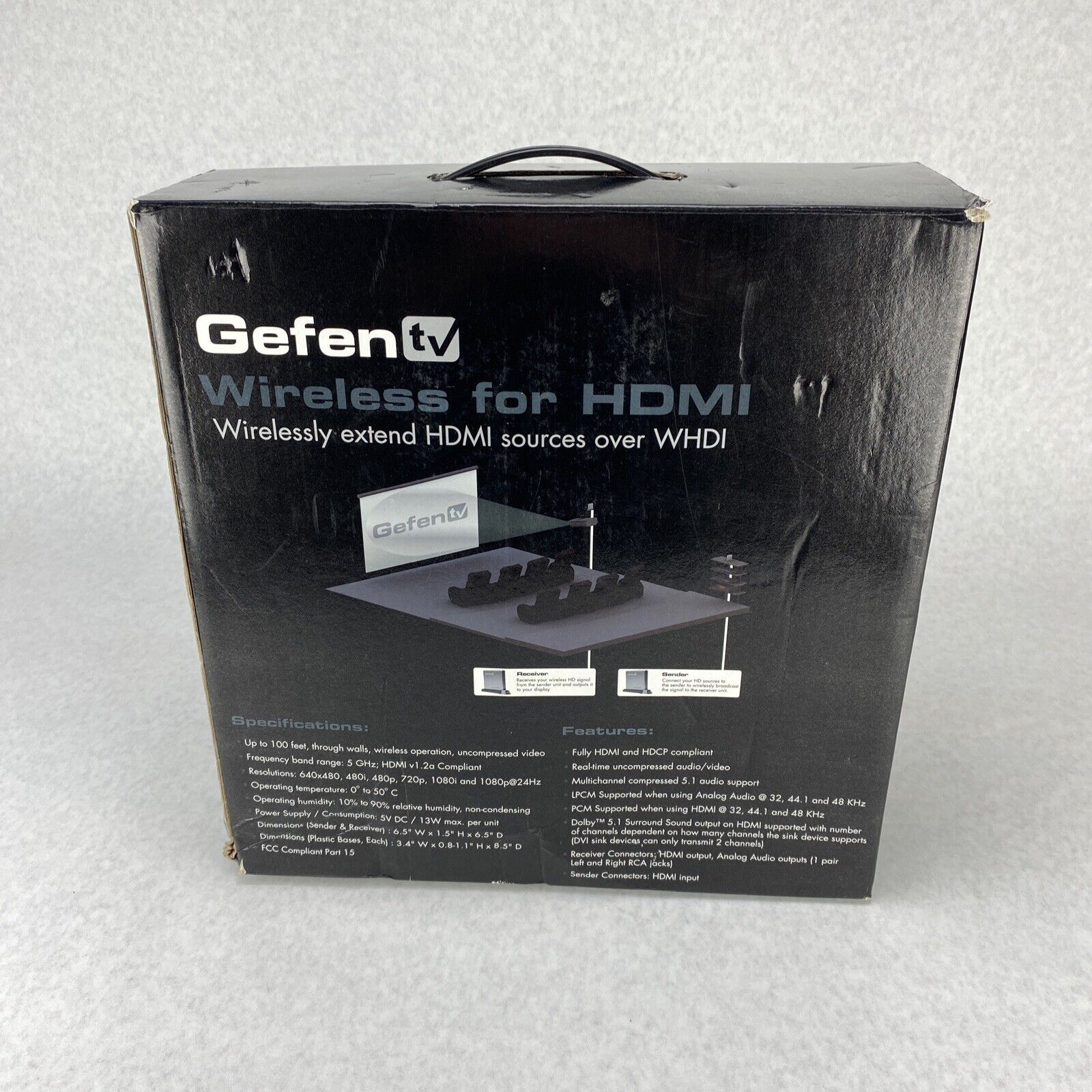Gefen Wireless for HDMI GTV-WHDMI-EU Wireless HDMI Extender 100ft Range