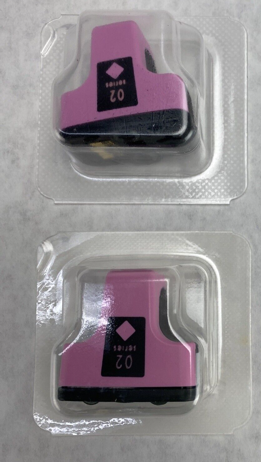 Lot(2) HP PhotoSmart Light Magenta Pink 02 Ink Cartridge NIB Genuine CB284W