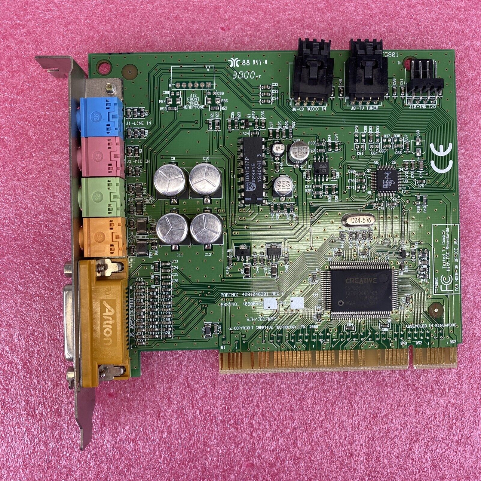 Creative Labs CT5801 RevA1 3.5mm audio MIDI I/O PCI game sound card