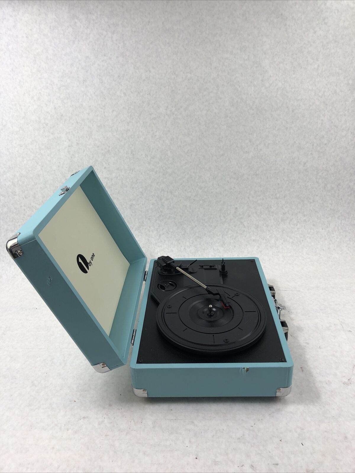 1 By One Vintage Turntable Turquoise Blue - No Power Adapter Included