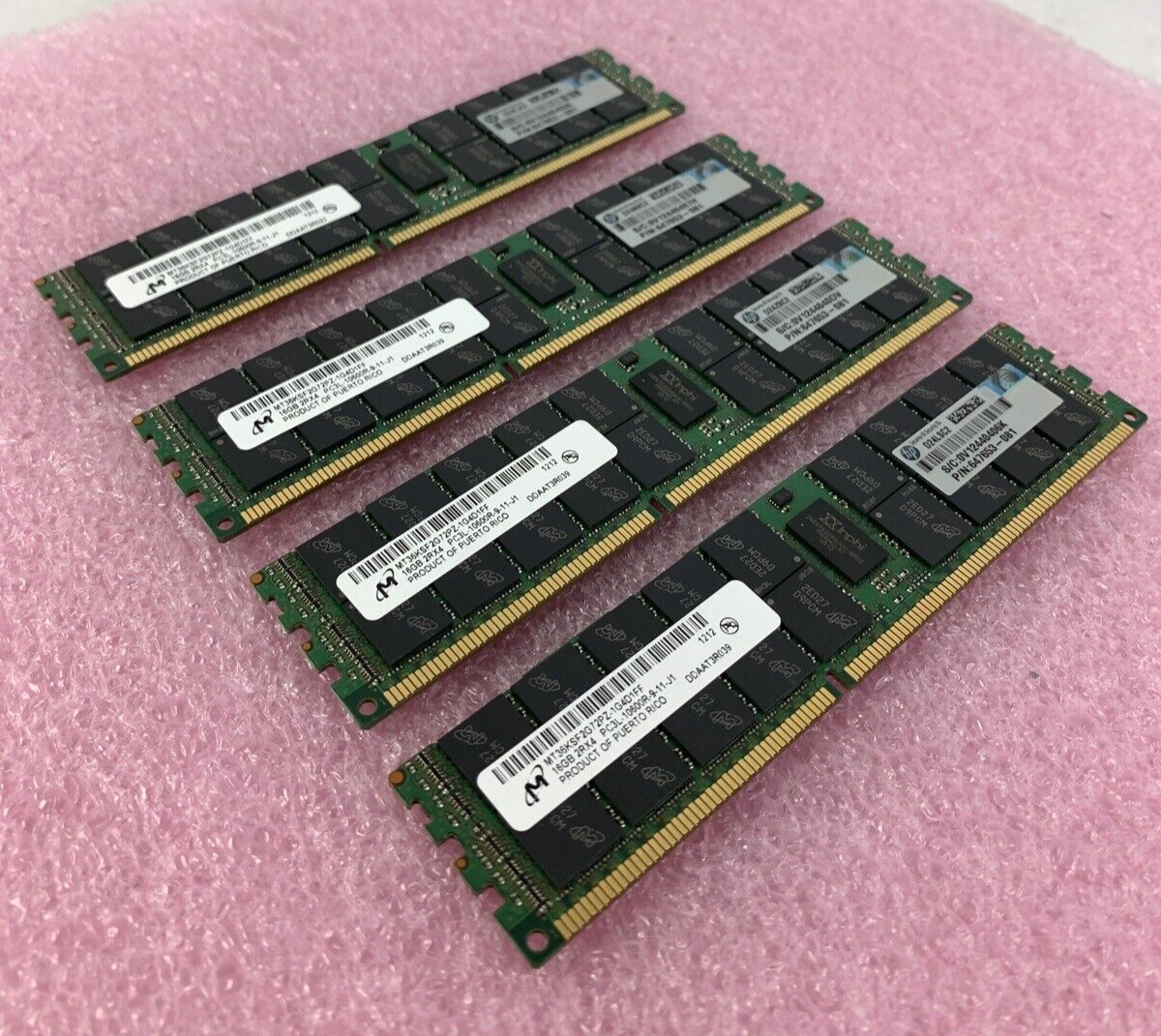 Lot of 4 Mircron 16GB 2RX4 PC3L-12800R MT36KSF2G72PZ-1G4D1HF SERVER RAM