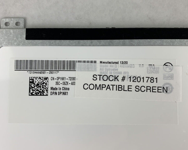 New Dell Replacement Laptop LCD Screen 14.0" WXGA LED 0P1NX1 B140XW03