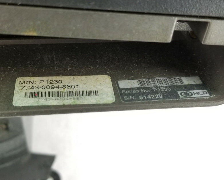 NCR P1230 7743-0094-8801 Touchscreen POS Intel Atom D2560 2 GHz 4GB RAM No HDD