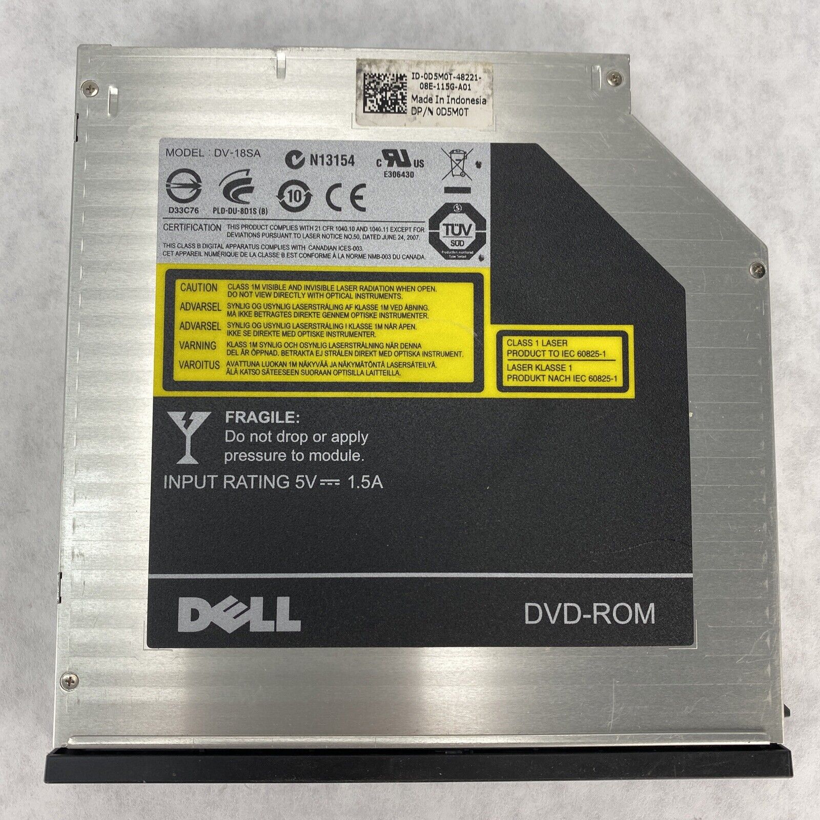 Dell 0D5M0T 8X SATA DVD-ROM Drive DV-18SA for Latitude E6400 E6510