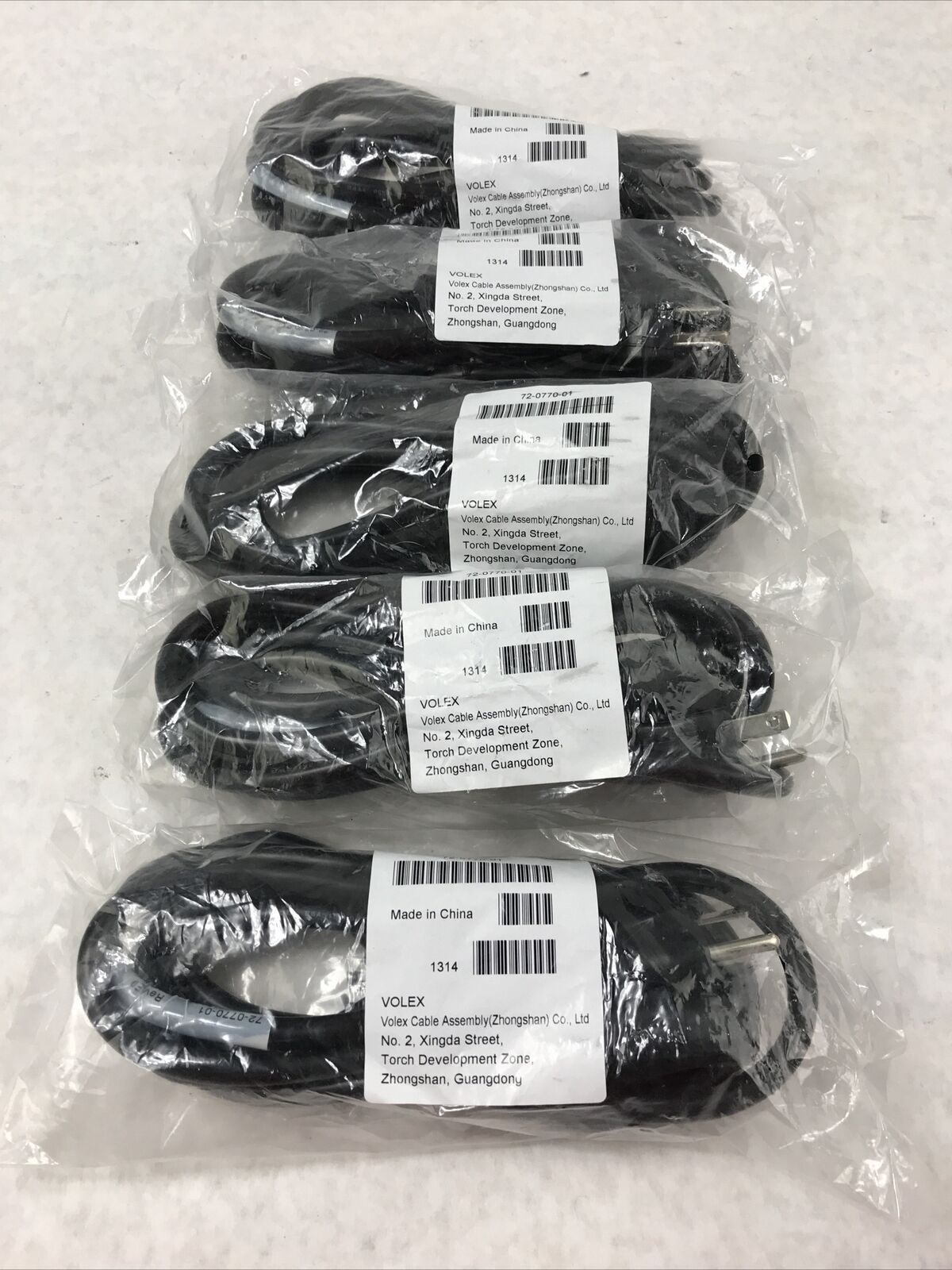 Lot of 5 Volex 72-0770-01 Cable Assembly Hog Nose Power Cords