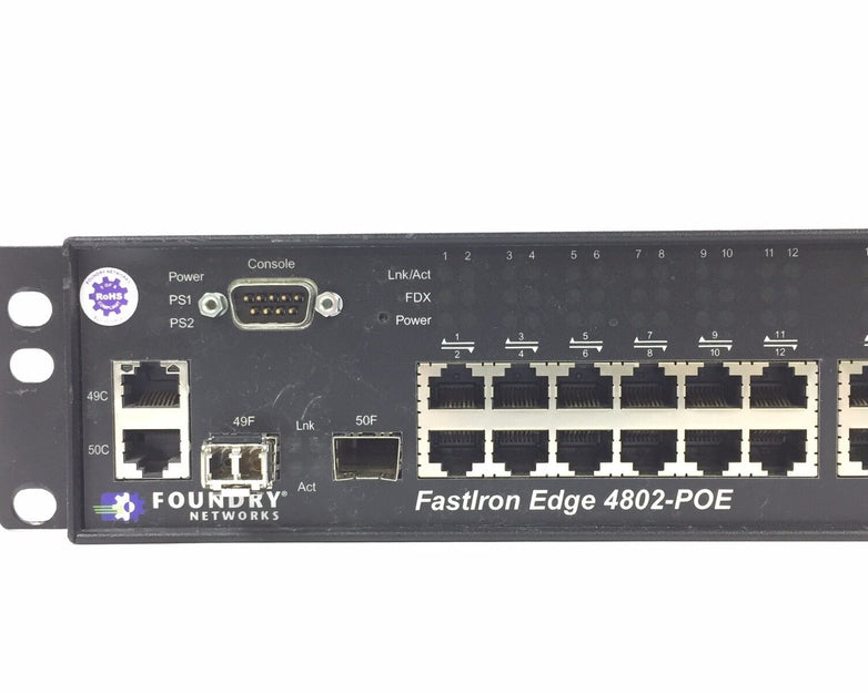 Foundry Networks FastIron Edge 4802-POE 48 Port Managed Network Switch