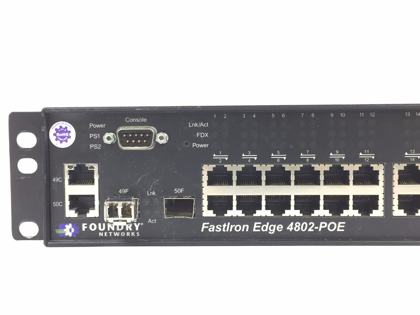 Foundry Networks FastIron Edge 4802-POE 48 Port Managed Network Switch