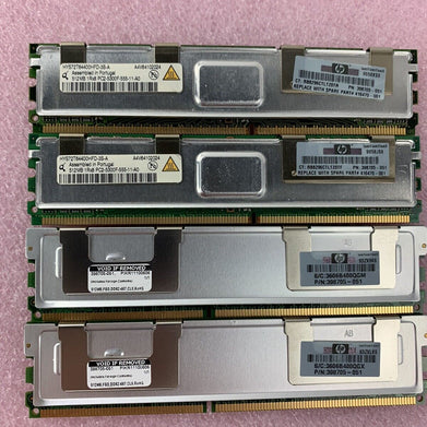 Lot of 4 512MB DDR2 PC2-5300F-555-11-A0 HP# 398705-051 Server Memory RAM