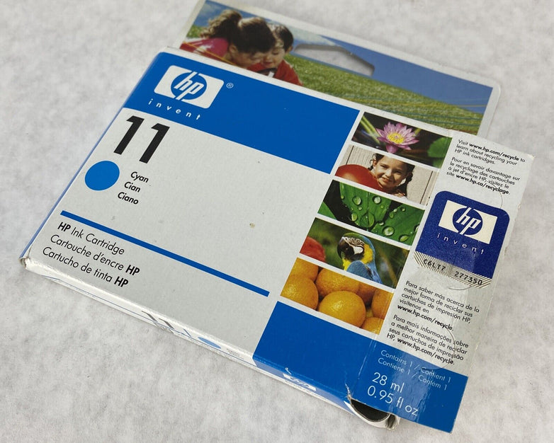 Lot( 2 ) HP 11 Cyan C4836A Ink Cartridge SEALED Expired 2008 + 2010