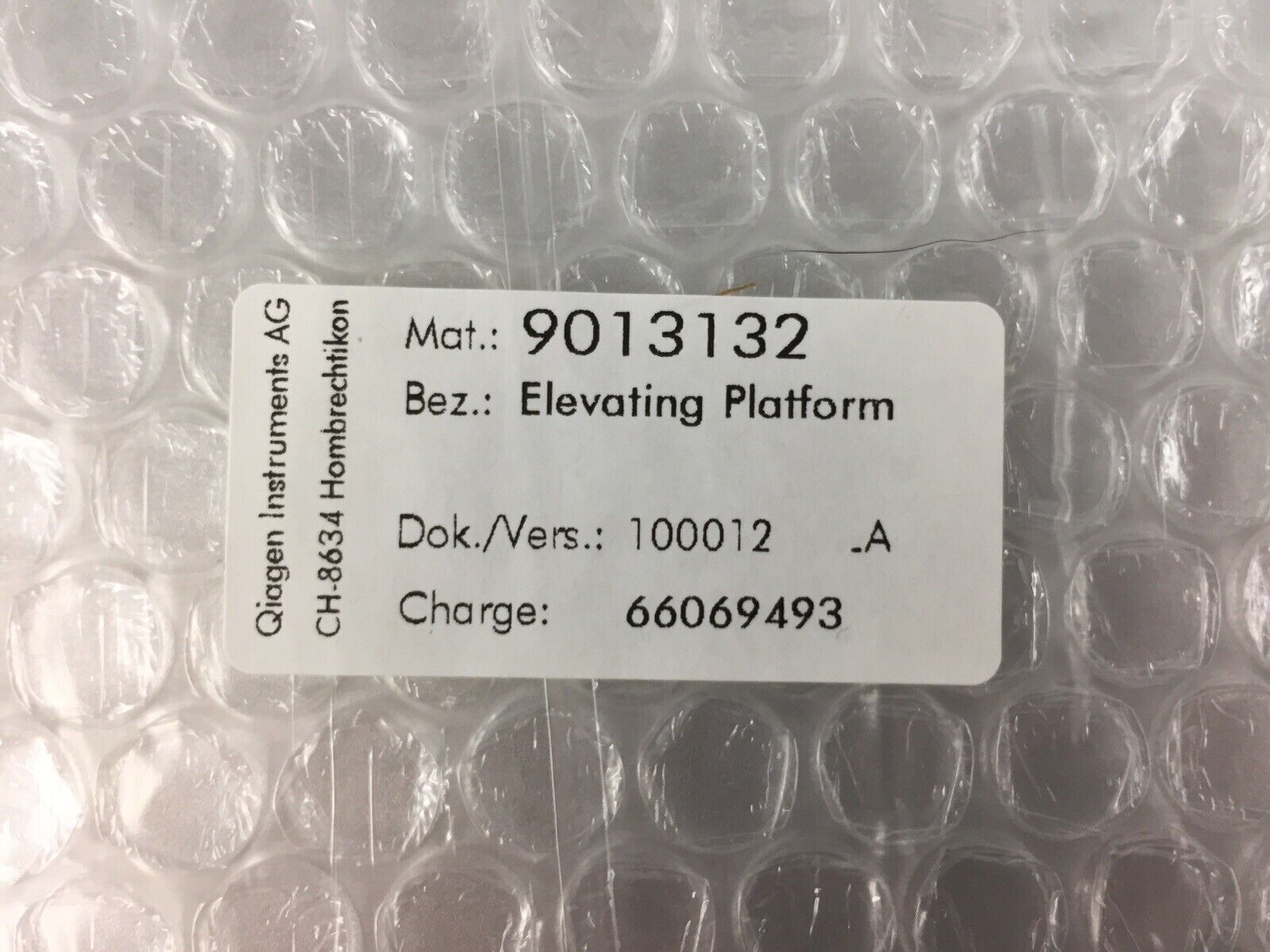 Brand New Qiagen 9013132 1747250-00 Elevating Platform