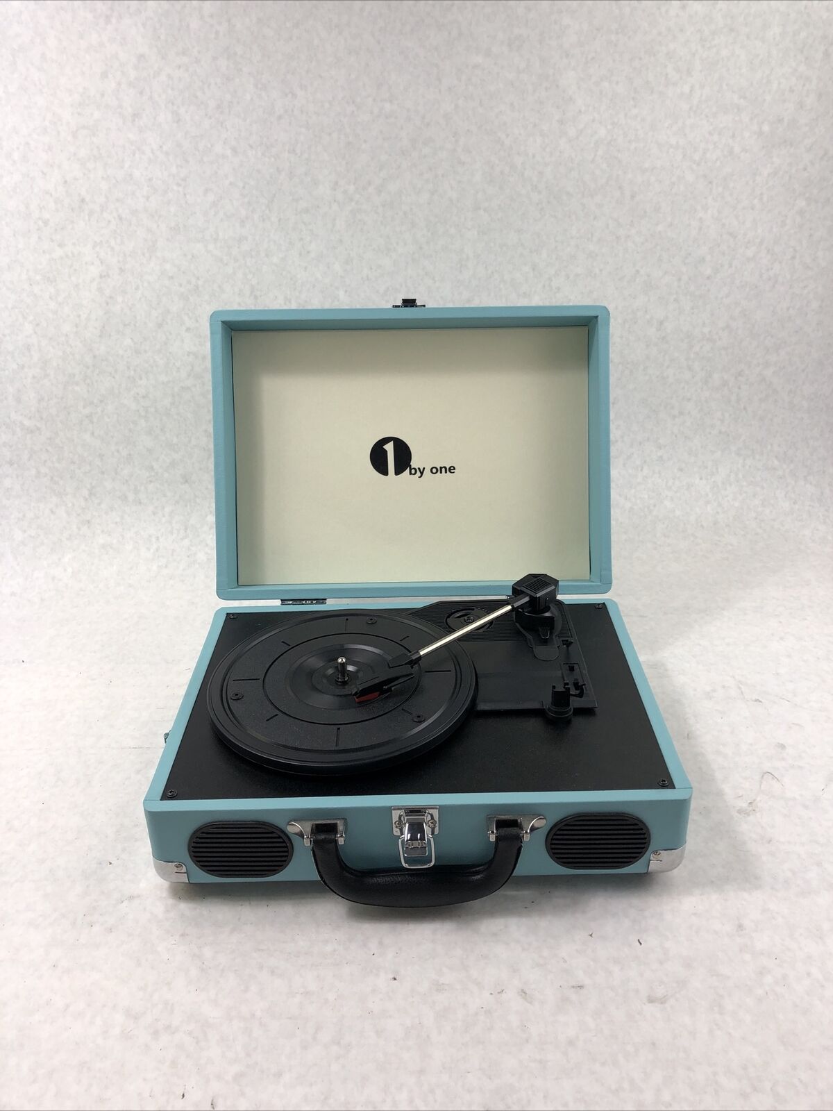 1 By One Vintage Turntable Turquoise Blue - No Power Adapter Included